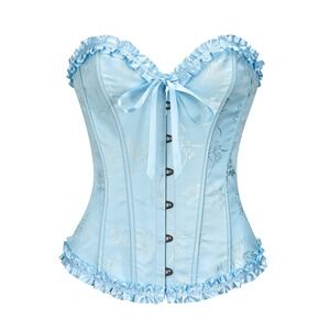 1 Baby Blue Y2k Corset Top 1 Ruffled Lace Mini Skirt Witchycore Boho Small